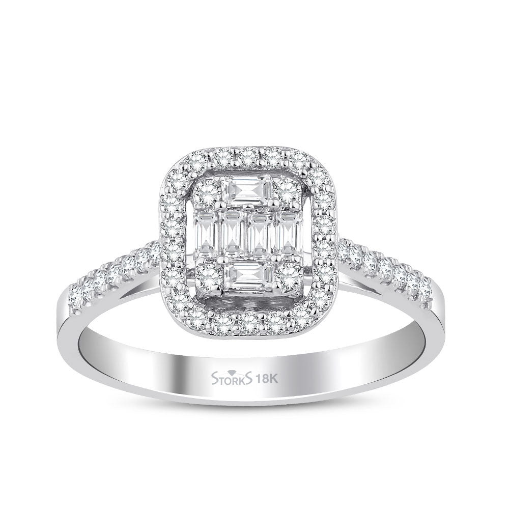 0.54 ct. Pırlanta Baget Yüzük