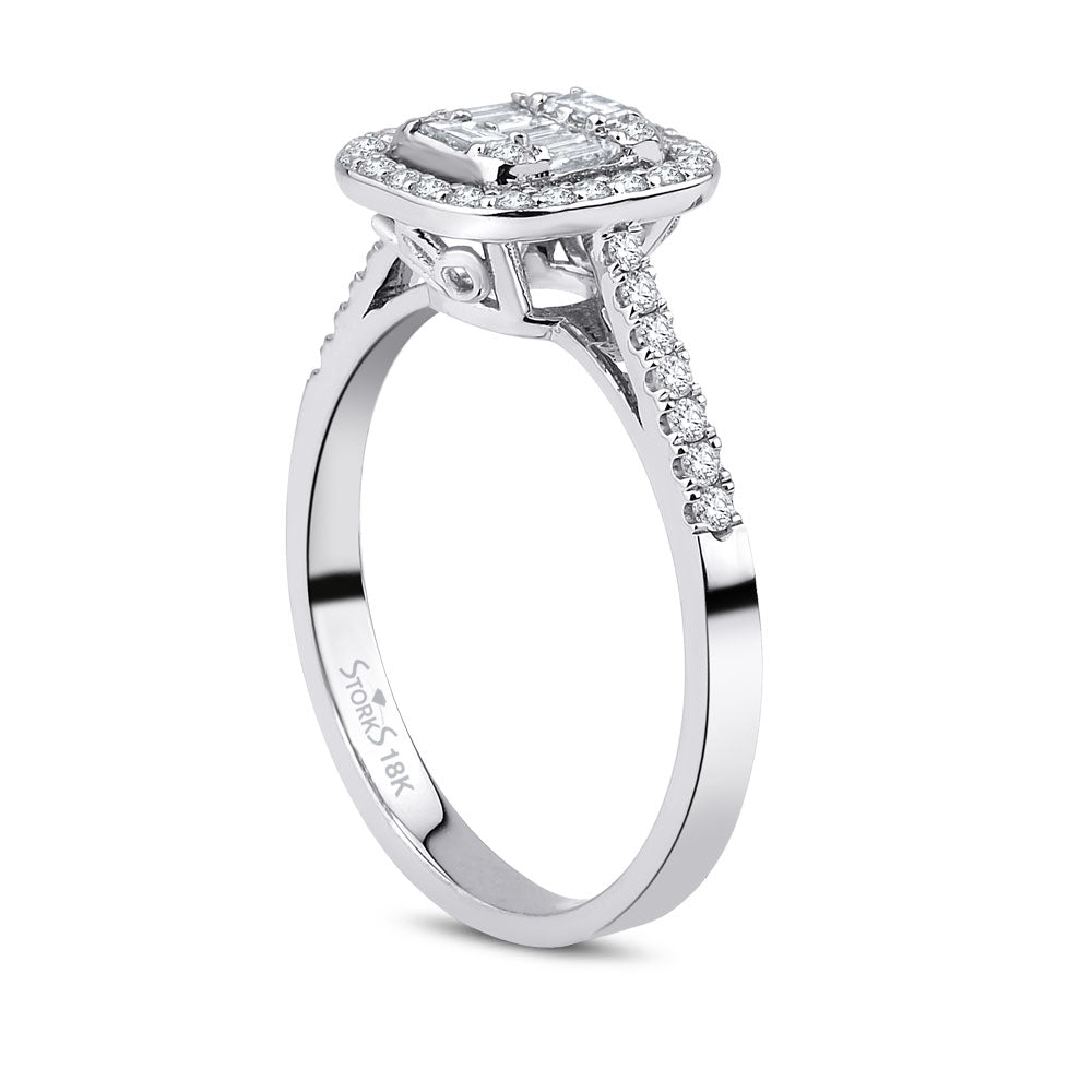 0.54 ct. Pırlanta Baget Yüzük