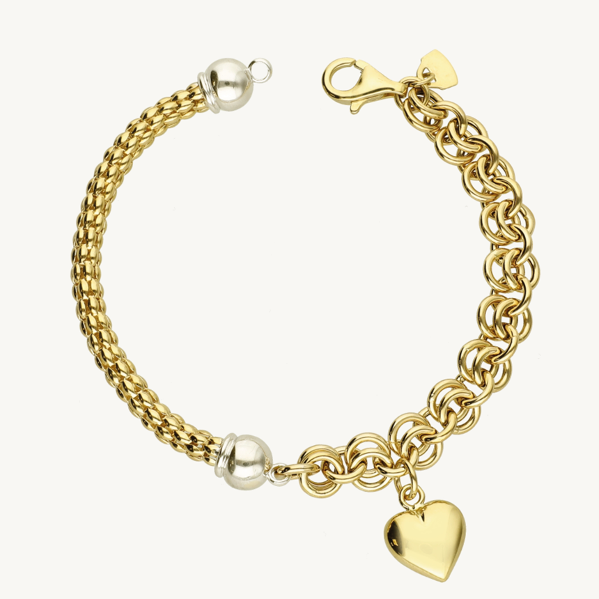 Cetaş Love & Heart Altın Bileklik