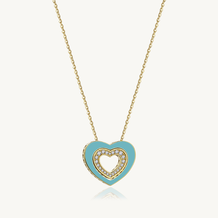 Cetaş Love & Heart Altın Kolye