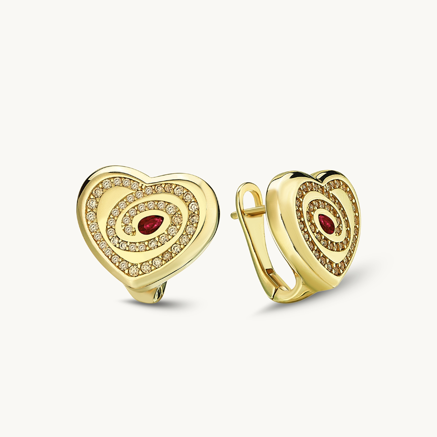 Cetaş Love & Heart Altın Küpe