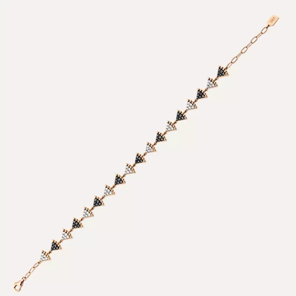 Petra Pırlanta Taşlı Rose Altın Bileklik