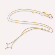 Circle Pırlanta Taşlı Sarı Altın Kolye