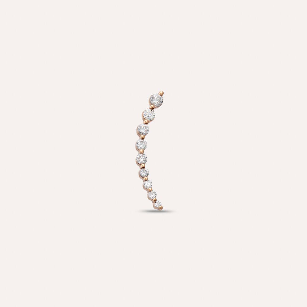 Comet 0.43 CT Pırlanta Taşlı Rose Altın Tek Küpe