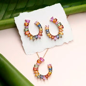 Confetti 7.92 CT Multicolor Safir Taşlı Rose Altın Kolye