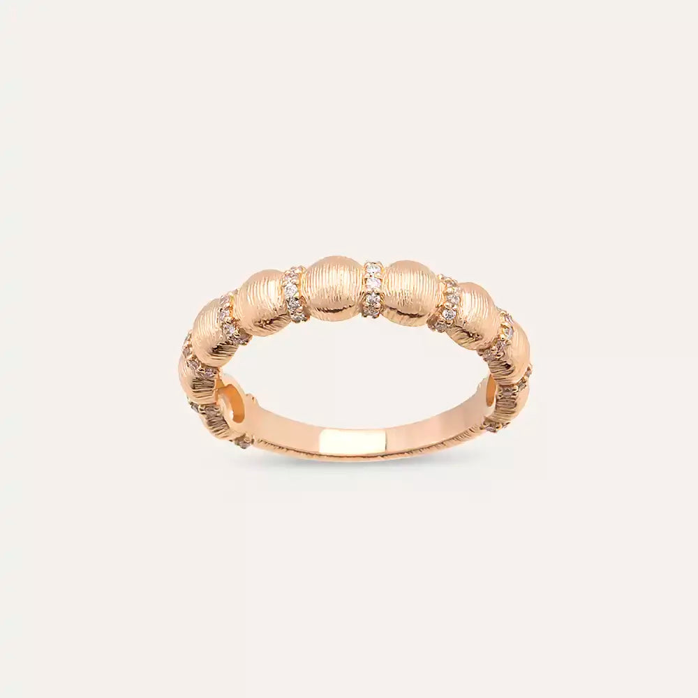 Core Matte 0.20 CT Pırlanta Taşlı Rose Altın Yüzük