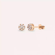 Coronet 0.38 CT Pırlanta Taşlı Rose Altın Küpe