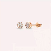 Coronet 0.38 CT Pırlanta Taşlı Rose Altın Küpe