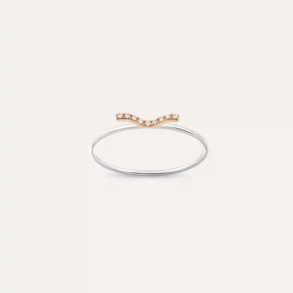 Crimp 0.03 CT Pırlanta Taşlı Beyaz Altın Yüzük