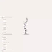 Noir Pırlanta Taşlı Beyaz Altın Tek Küpe