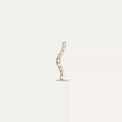 Noir Pırlanta Taşlı Rose Altın Tek Küpe