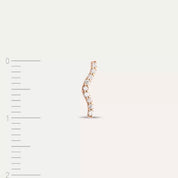 Noir Pırlanta Taşlı Rose Altın Tek Küpe