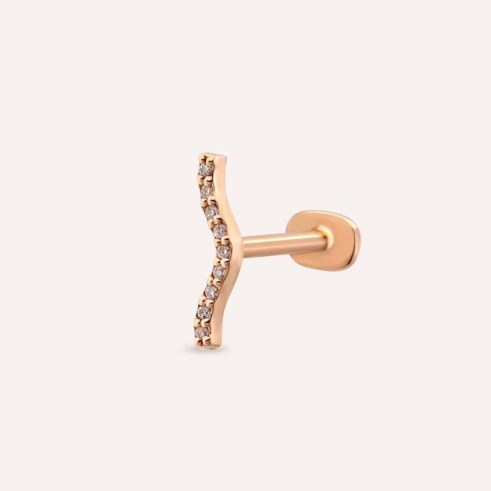 Crimp Rose Pırlanta Taşlı Piercing
