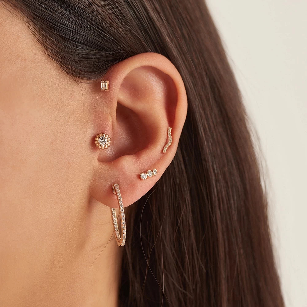 Crimp Rose Pırlanta Taşlı Piercing