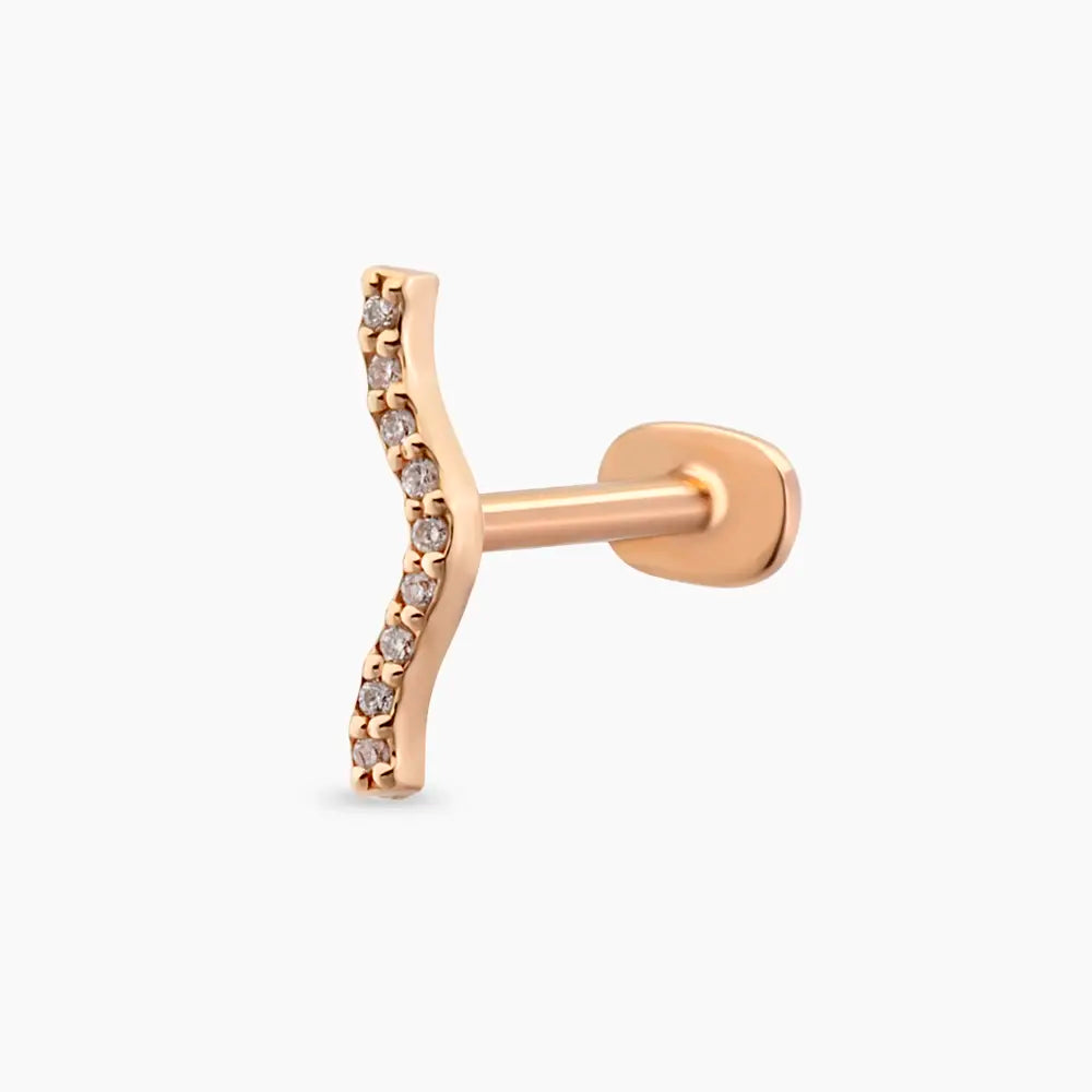 Crimp Rose Pırlanta Taşlı Piercing