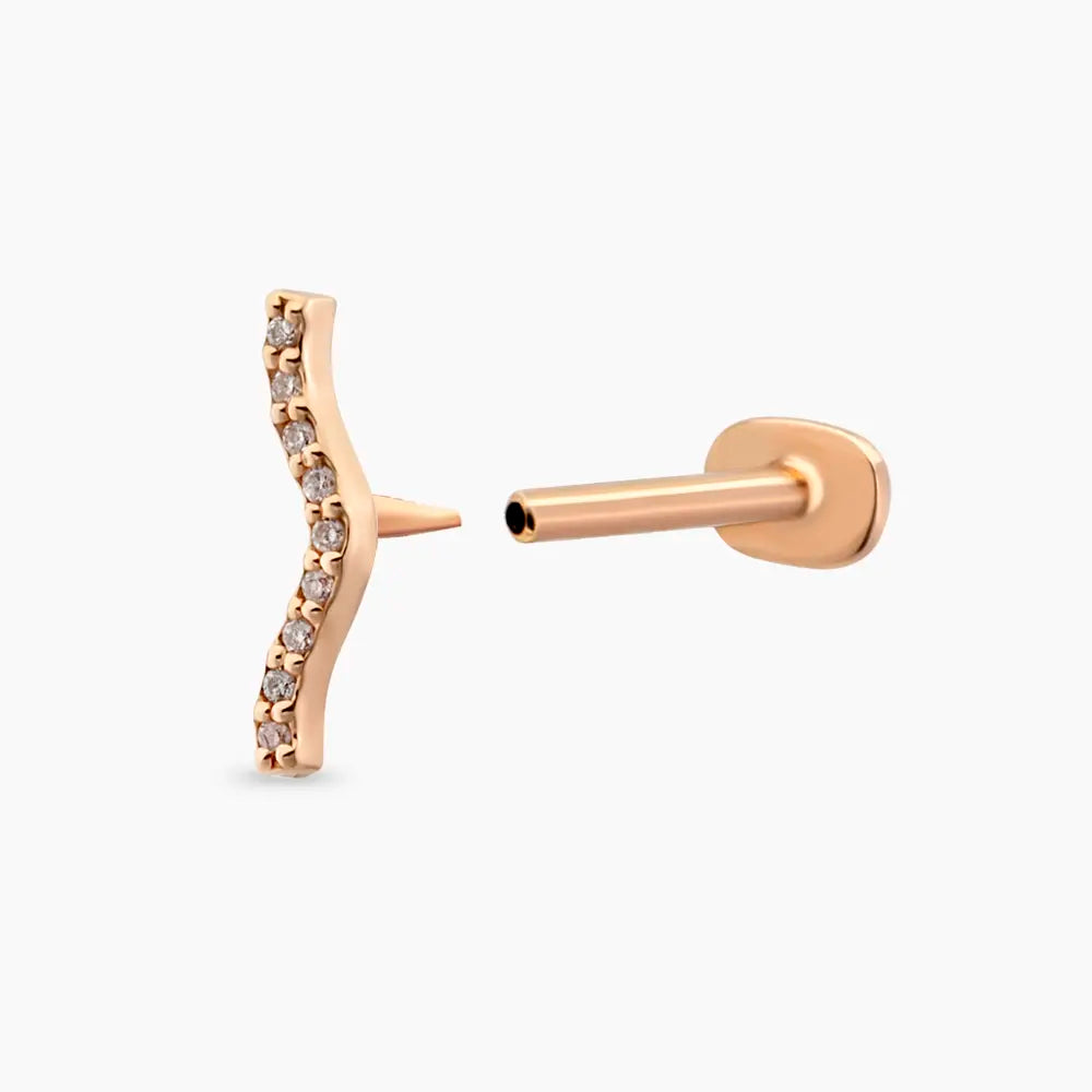 Crimp Rose Pırlanta Taşlı Piercing