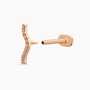 Crimp Rose Pırlanta Taşlı Piercing