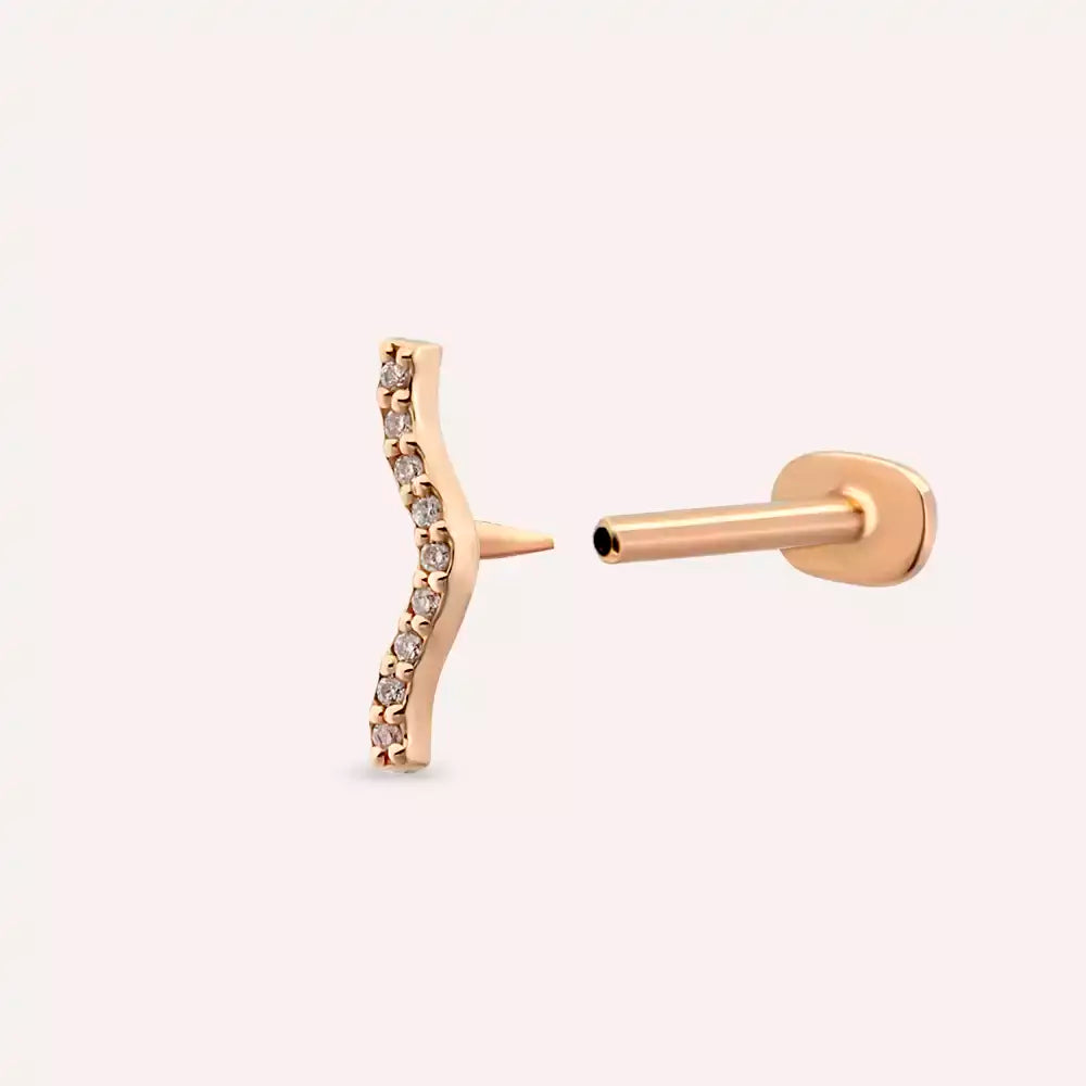 Crimp Rose Pırlanta Taşlı Piercing