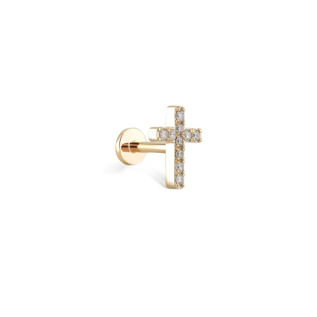 Cross Pırlanta Piercing