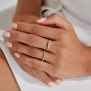 Crush 0.15 CT Pırlanta Taşlı Sarı Altın Yüzük