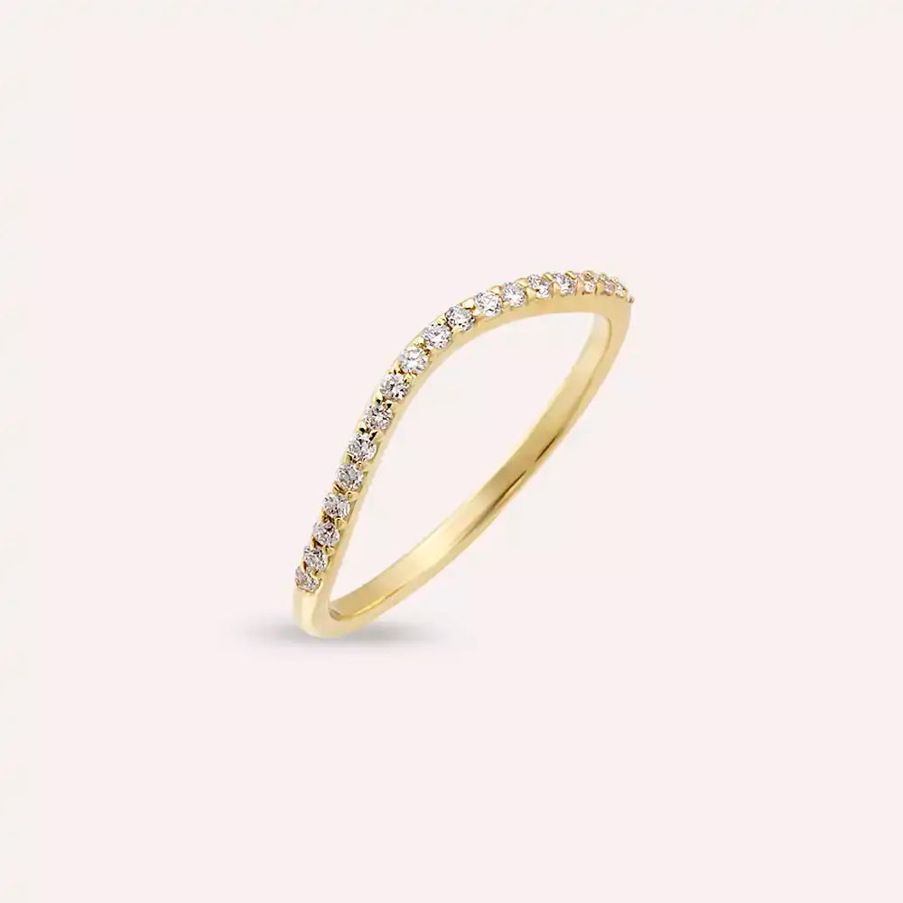 Crush 0.15 CT Pırlanta Taşlı Sarı Altın Yüzük