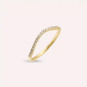 Bent 0.15 CT Pırlanta Taşlı Sarı Altın Yüzük