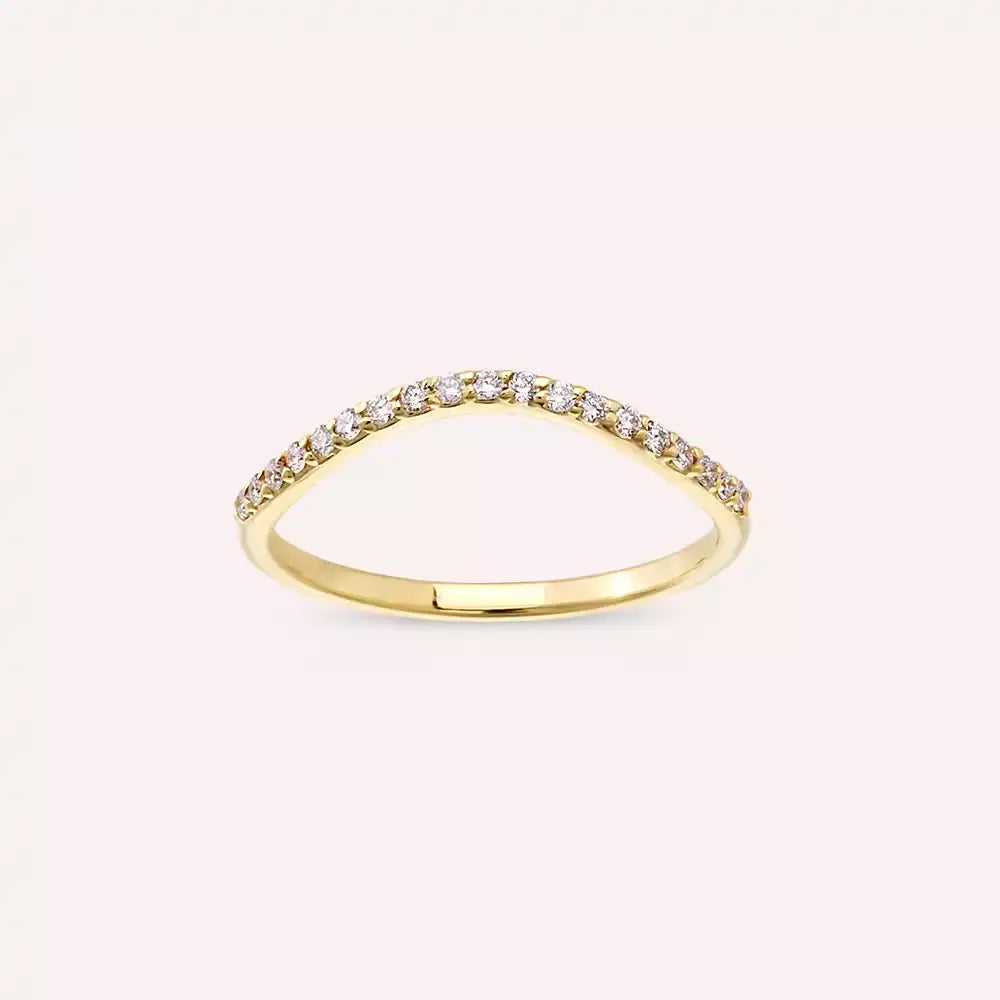 Crush 0.15 CT Pırlanta Taşlı Sarı Altın Yüzük