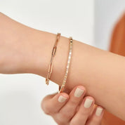 Quadro Pırlanta Taşlı Rose Altın Bilezik