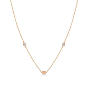 Cube Detailed Stone Gold Necklace