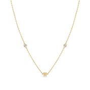 Cube Detailed Stone Gold Necklace