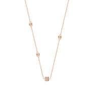 Cabaret Row Stone Cube Gold Necklace