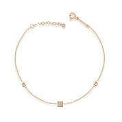 Cabaret Stone Cube Detail Gold Bracelet