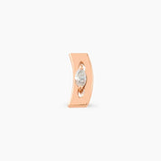 Curve Markiz Kesim Pırlanta Taşlı Rose Altın Piercing