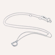 D Harf 0.11 CT Pırlanta Taşlı Beyaz Altın Kolye