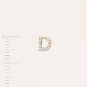 D Harf Pırlanta Taşlı Rose Altın Tek Küpe