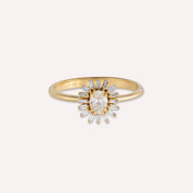 Daisy 0.43 CT Baget Pırlanta Taşlı Sarı Altın Yüzük