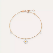 Daisy Orange Safir ve Baget Pırlanta Taşlı Rose Altın Halhal