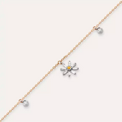 Daisy Orange Safir ve Baget Pırlanta Taşlı Rose Altın Halhal