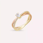 Damla Kesim Pırlanta Taşlı Sarmal Yüzük