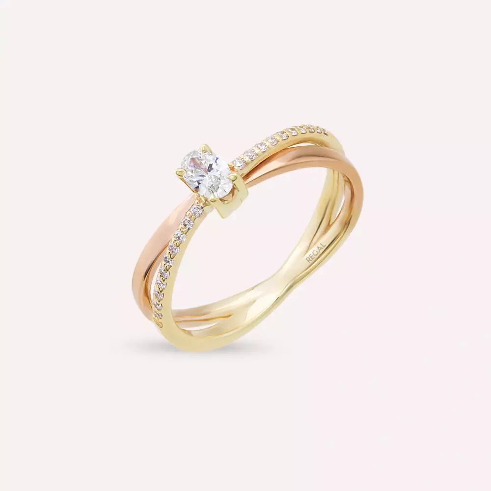 Damla Kesim Pırlanta Taşlı Sarmal Yüzük