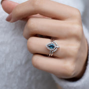 Damla London Blue & Pırlanta İkili Yüzük