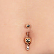 Drop Swinging Golden Belly Piercingi