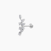 Defne  Pırlanta Taşlı Beyaz Altın Piercing