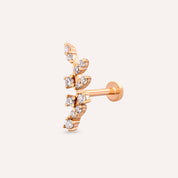 Defne  Pırlanta Taşlı Rose Altın Piercing