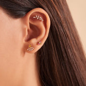 Defne  Pırlanta Taşlı Rose Altın Piercing