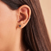 Defne  Pırlanta Taşlı Rose Altın Piercing