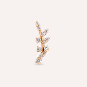 Defne  Pırlanta Taşlı Rose Altın Piercing