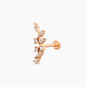 Defne  Pırlanta Taşlı Rose Altın Piercing