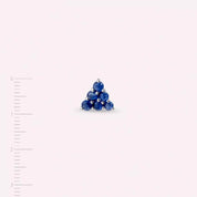 Delta Safir Taşlı Beyaz Altın Tek Küpe