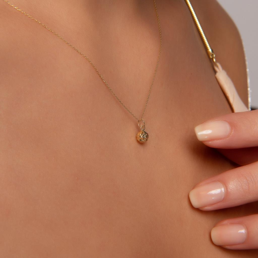 Diagonal Estetik Top Altın Charm